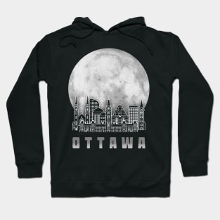 Ottawa Canada Skyline Full Moon Hoodie
